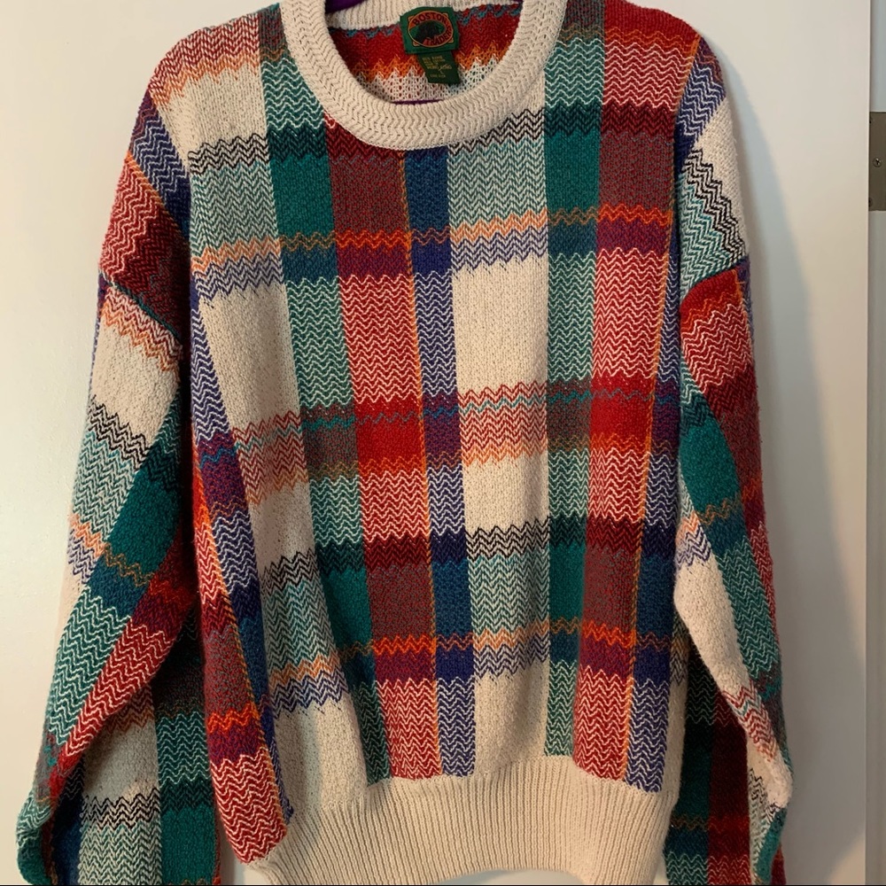 Vintage Oversized Plaid Sweater